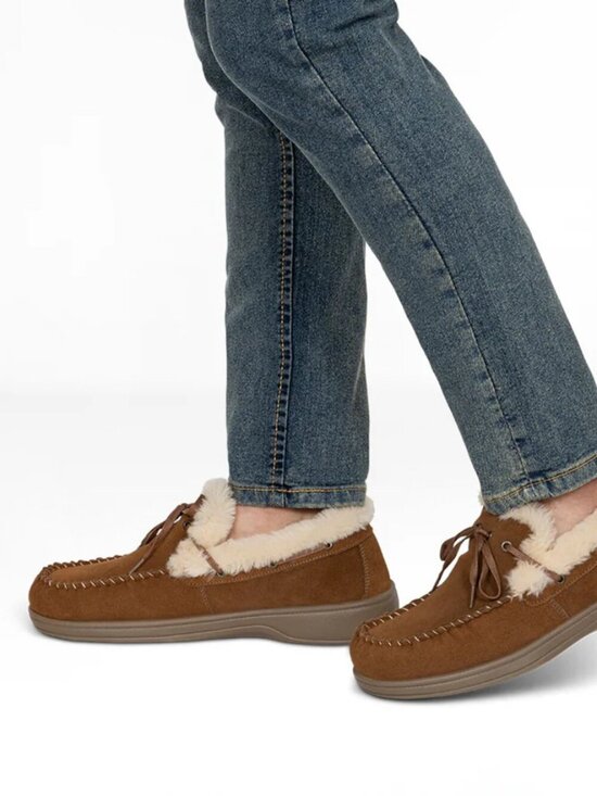 Orthofeet Other - Orthofeet Tuscany Moccasin Slippers - Color: Brown - Size: Men 10.5 Wide (2E)